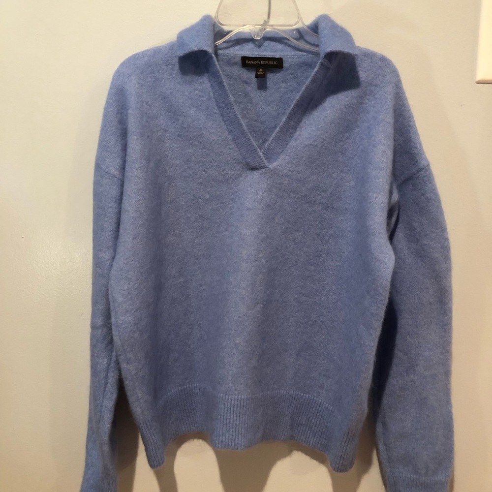 Banana Republic Johnny Collar Wool Alpaca Sweater